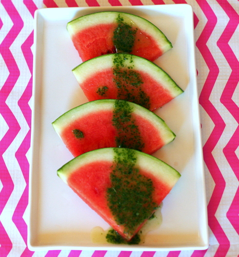 Watermelon with Sweet Pesto