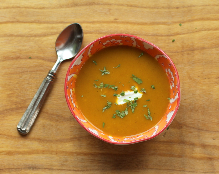 Indian Spiced Butternut Soup in the Slow Cooker