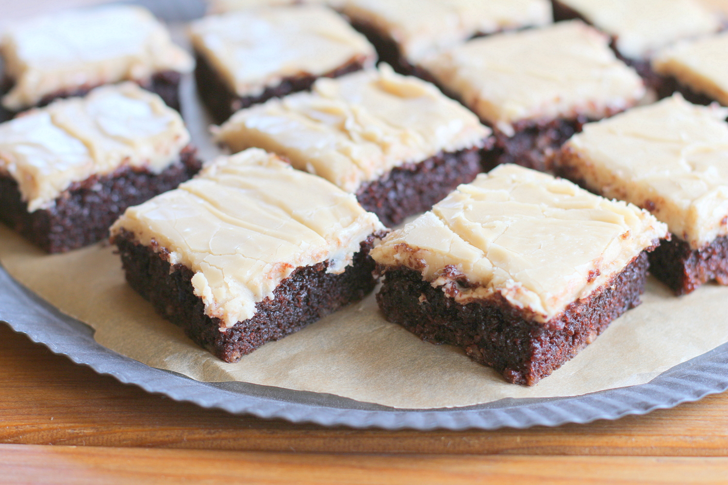 Buttermilk Brownies with Bourbon Caramel Frosting