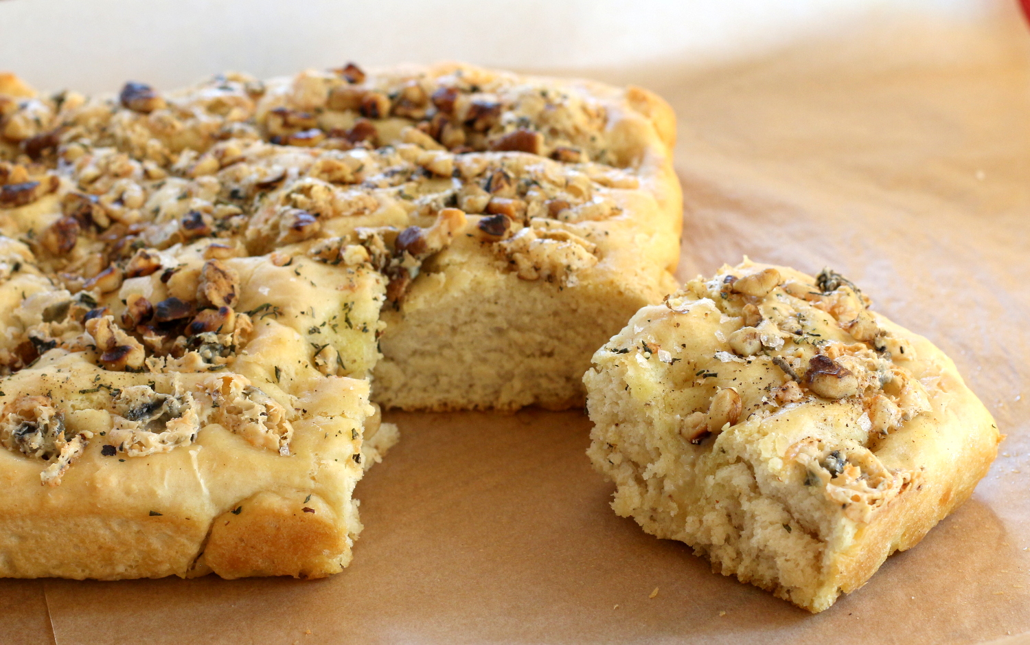 IMG_2732 Super Simple Focaccia with Gorgonzola and Walnuts