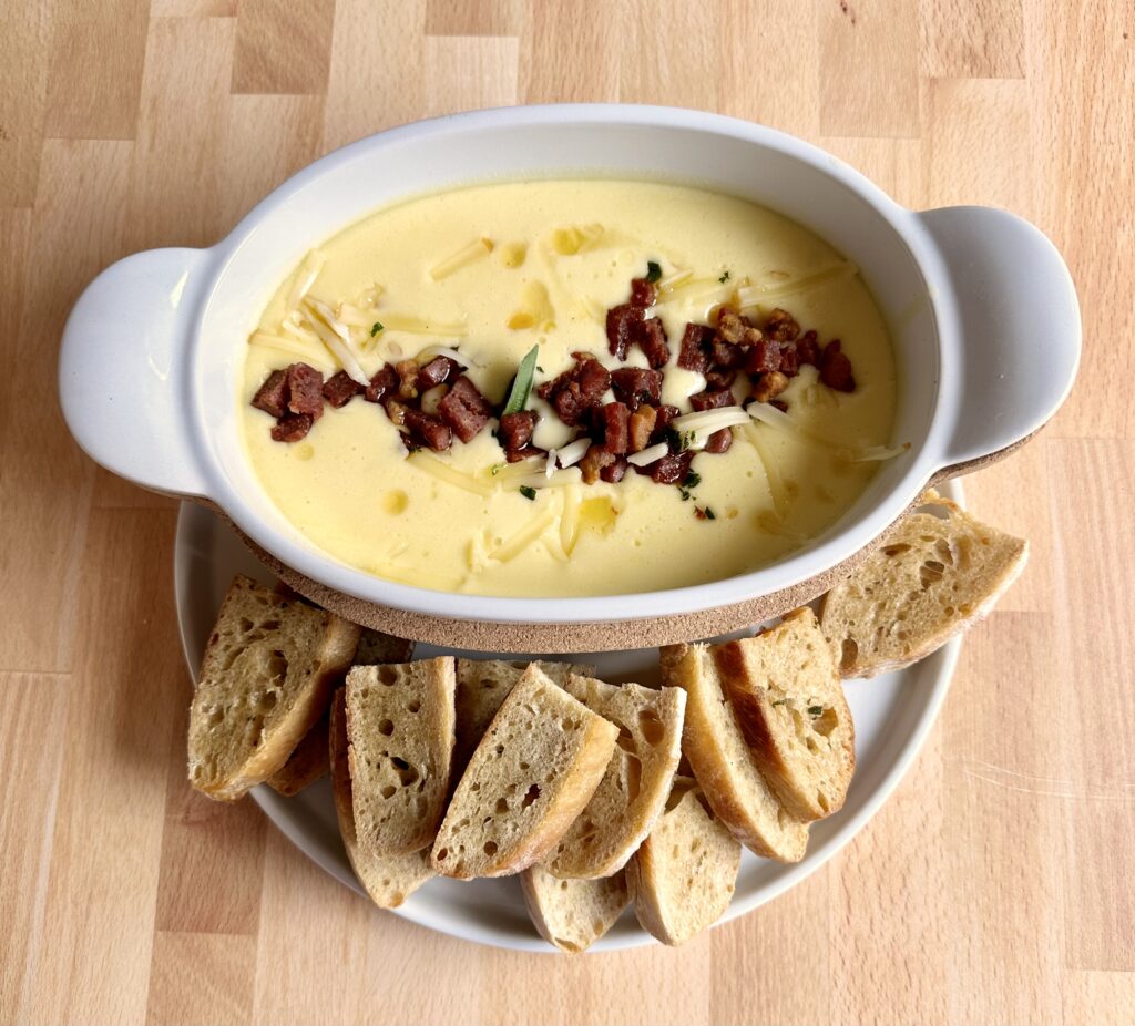 IMG_0022-1024x926 Smoked Gouda Fonduta with Crispy Pancetta and Salami