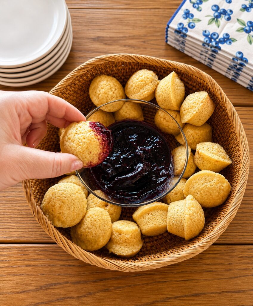 Image-143-849x1024 Vanilla Bean Mini Muffins with Blueberry Dip