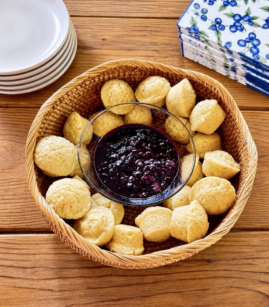 Image-293-897x1024 Vanilla Bean Mini Muffins with Blueberry Dip