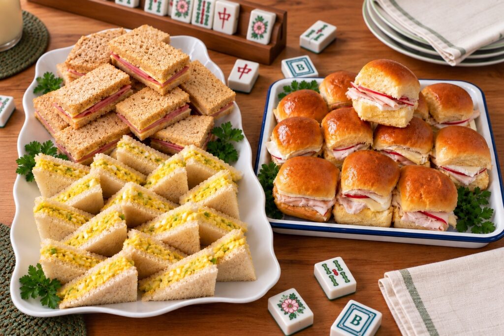 Image-146-1024x683 Three Tea Sandwiches for Mahjong and More (Curried Egg Salad, Peppered Ham and Cheddar, Turkey, Brie and Apple)