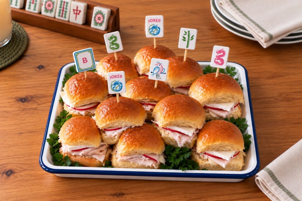 Image-147-1-1024x683 Three Tea Sandwiches for Mahjong and More (Curried Egg Salad, Peppered Ham and Cheddar, Turkey, Brie and Apple)